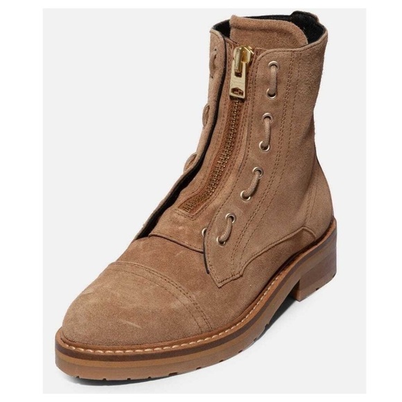 𝅺NEW- All Saints size 10 Ariel boots cognat suede - see all photos - Picture 1 of 9